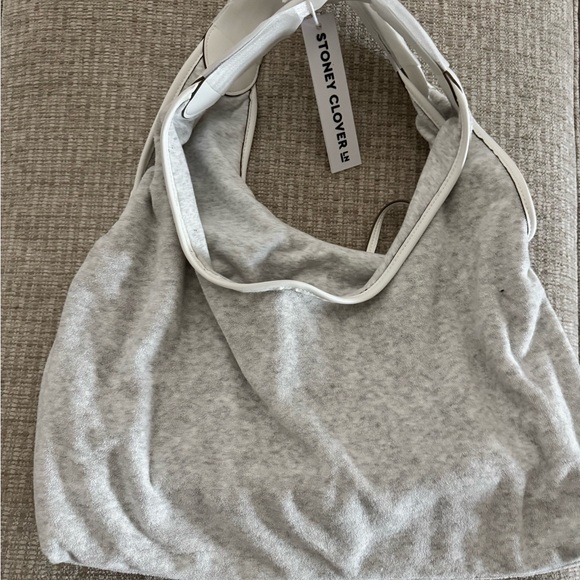 Stoney Clover Lane Handbags - Stoney Clover Lane Gray Slouchy Terry Shoulder Bag, NWT